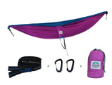 Two Person Portable Hammock | Fuchsia & Deep Sea Blue