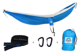 Two Person Portable Hammock | Light Sky Blue & White