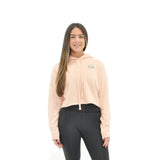 Dressing low-key stylish and comfortable fuse together in this statement piece cropped hoodie. Made for movement and hangin. This hoodie is bound to become a true go-to in your closet. • 52% airlume combed and ring-spun cotton, 48% poly fleece • Cropped body with a raw hem • Dyed-to-match drawstrings • Dropped shoulder