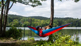 Two Person Portable Hammock | Radically Red & Classic Blue