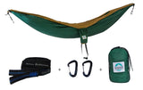 Two Person Portable Hammock | Forest Green & Tan